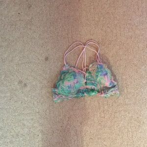 Pink Bralette with tropical print size S